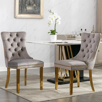 Streamdale Furniture Streamdale Contemporary Pu & Velvet Dining Chair Set