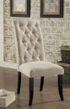 Streamdale Furniture Streamdale Contemporary Rustic Beige Fabric Dining Chairs Set