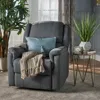 Streamdale Furniture Streamdale Contemporary Swivel Glider Recliner For Small Spaces In Charcoal Fabric