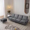 Streamdale Furniture Streamdale Contemporary Technical Leather Sofa With Convertible Ottoman