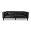 Streamdale Furniture Streamdale Contemporary Tufted 3-seater Sofa With Wood Accents In Black