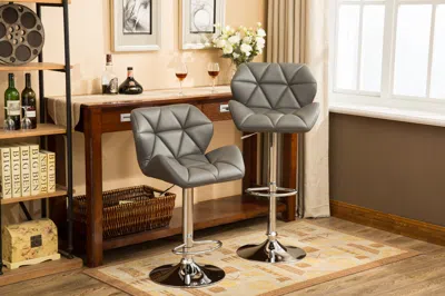 Streamdale Furniture Streamdale Contemporary Tufted Adjustable Height Hidraulic Bar Stools