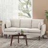 Streamdale Furniture Streamdale Contemporary Upholstered Sofa With Accent Pillows And Birchwood Legs