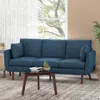 Streamdale Furniture Streamdale Contemporary Upholstered Sofa With Accent Pillows And Birchwood Legs