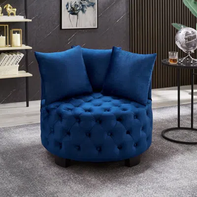 Streamdale Furniture Streamdale Contemporary Upholstered Tufted Leisure Chair Accent Chair, Navy