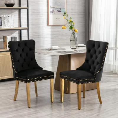 Streamdale Furniture Streamdale Contemporary Velvet Dining Chair Set Of 2