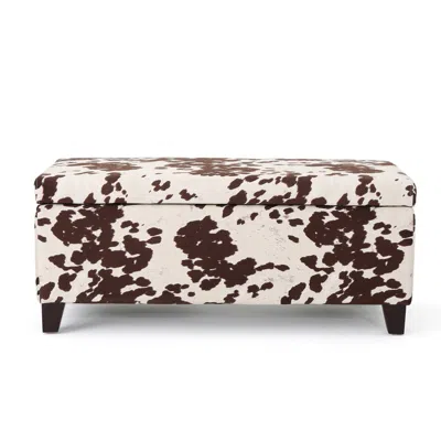Streamdale Furniture Streamdale Contemporary Velvet Storage Ottoman With Ample Storage In Brown