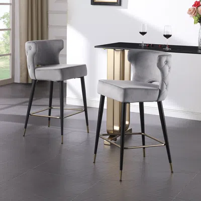 Streamdale Furniture Streamdale Contemporary Velvet Upholstered Counter Height Stool