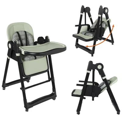 Streamdale Furniture Streamdale Convertible Baby High Chair To Rocker With 5-point Harness (dark Green)