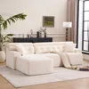 Streamdale Furniture Streamdale Convertible Chenille Sectional Sofa, Chesterfield Design, 104.7"/white In Pink