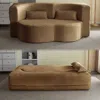 Streamdale Furniture Streamdale Convertible Corduroy Floor Sofa Bed With Pillows - Camel