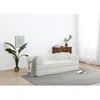Streamdale Furniture Streamdale Convertible Corduroy Sleeper Sofa Bed - White In White