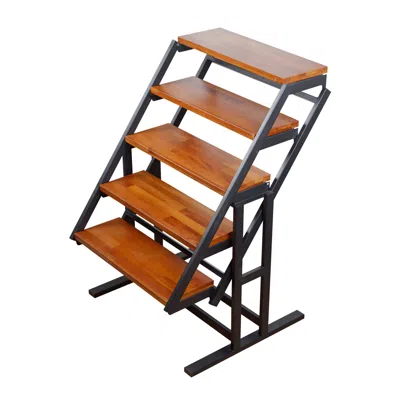 Streamdale Furniture Streamdale Convertible Dining Table And Bookshelf With Mahogany Board And Iron Frame