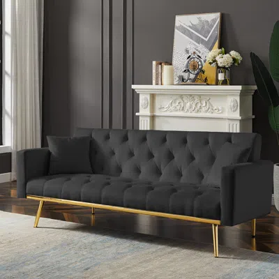 Streamdale Furniture Streamdale Convertible Folding Futon Sofa Bed In Black