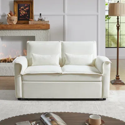 Streamdale Furniture Streamdale Convertible Loveseat Sleeper Sofa With Pillows