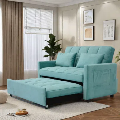 Streamdale Furniture Streamdale Convertible Luxe Velvet Sofa Bed With Storage