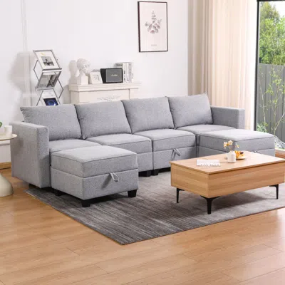 Streamdale Furniture Streamdale Convertible Modular Sectional Sofa With Storage & Reversible Chaise