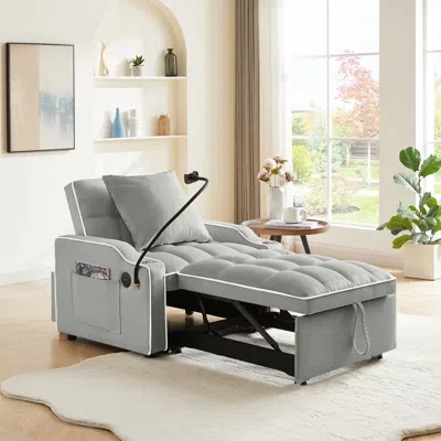 Streamdale Furniture Streamdale Convertible Sleeper Chair Bed - Grey