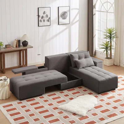 Streamdale Furniture Streamdale Convertible Sleeper Sofa & Sectional With Storage & Pillows