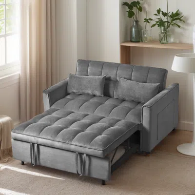 Streamdale Furniture Streamdale Convertible Sleeper Sofa Bed - Dark Grey
