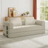 Streamdale Furniture Streamdale Convertible Sleeper Sofa Bed With Pillow - Corduroy Folding Mattress Couch - Beige