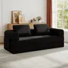 Streamdale Furniture Streamdale Convertible Sleeper Sofa Bed With Pillow - Corduroy Folding Mattress Couch - Black