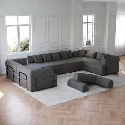 Streamdale Furniture Streamdale Convertible Sleeper Sofa Bed With Pillow, Chenille Folding Mattress Couch