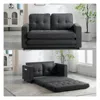 Streamdale Furniture Streamdale Convertible Sofa Bed Set In Gray & Beige Linen Fabric