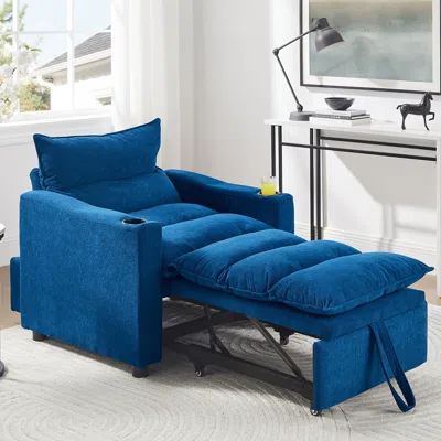 Streamdale Furniture Streamdale Convertible Sofa Chair Bed - Blue