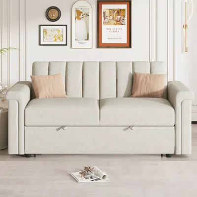 Streamdale Furniture Streamdale Convertible Soft Cushion Sofa Pull Bed, For Two People To Sit On