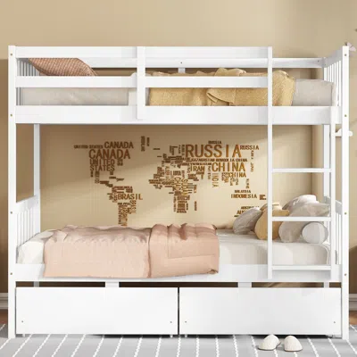 Streamdale Furniture Streamdale Convertible Twin Bunk Bed With Drawers
