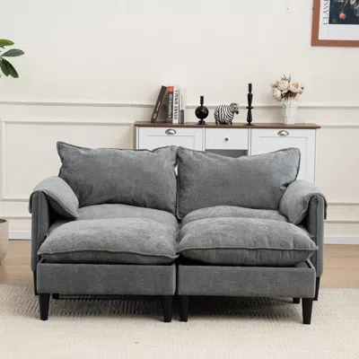 Streamdale Furniture Streamdale Convertible U-shaped Sofa With Storage & Footstools (gray)