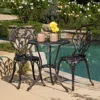 Streamdale Furniture Streamdale 3-piece Set Of All-weather Cast Aluminum Dining Furniture Set With Black Frame
