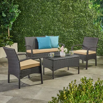 Streamdale Furniture Streamdale Cordoba Brown Pe Rattan Chat Set Comfort And Style For Outdoor Living