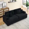 Streamdale Furniture Streamdale Corduroy 3-seater Sofa W/ 4 Pillows - Black