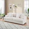 Streamdale Furniture Streamdale Corduroy 3-seater Sofa W/ 4 Pillows - White