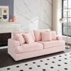 Streamdale Furniture Streamdale Corduroy 3-seater Sofa With 4 Pillows - Pink