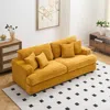 Streamdale Furniture Streamdale Corduroy 3-seater Sofa With 4 Throw Pillows - Orange