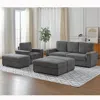 Streamdale Furniture Streamdale Corduroy 3-seater Sofa With Cup Holders For Living Room