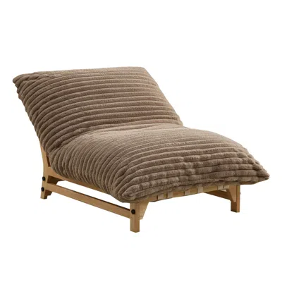 Streamdale Furniture Streamdale Corduroy Accent Armless Sofa - Light Brown