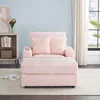 Streamdale Furniture Streamdale Corduroy Armchair & Ottoman Set With Cup Holder