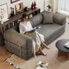 Streamdale Furniture Streamdale Corduroy Compression Sofa Bed With Pillow Back Support, Grey