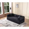 Streamdale Furniture Streamdale Corduroy Convertible Sleeper Sofa Bed - Black