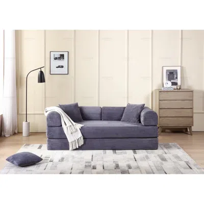 Streamdale Furniture Streamdale Corduroy Convertible Sleeper Sofa Bed - Gray