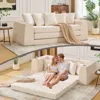 Streamdale Furniture Streamdale Corduroy Convertible Sofa Bed With 5 Pillows, No Assembly, Side Pocket