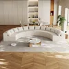 Streamdale Furniture Streamdale Corduroy Curved Sectional Sofa With 12 Pillows (6 Modules) In White
