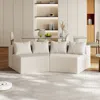 Streamdale Furniture Streamdale Corduroy Curved Sectional Sofa With Pillows