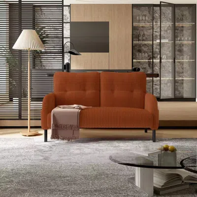 Streamdale Furniture Streamdale Corduroy Double Sofa - Living Room/bedroom In Brown