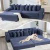 Streamdale Furniture Streamdale Corduroy L-shaped Sectional Sofa With Ottoman, Pillows, & Cup Holders - Blue In Blue