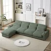 Streamdale Furniture Streamdale Corduroy L-shaped Sofa W/ Cup Holder, Usb, Pillows